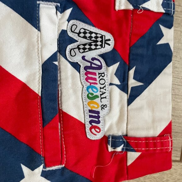 Royal & Awesome Boys American Flag Golf Shorts - Stars & Stripes Design - Picture 8 of 8